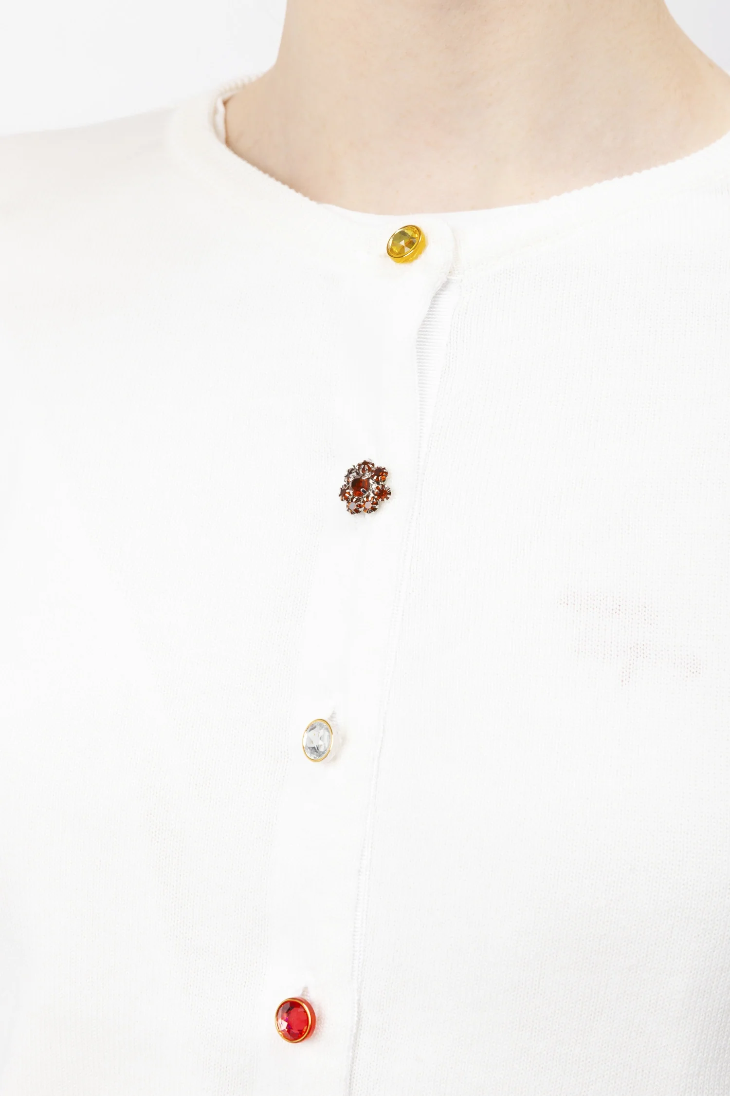 Multi-coloured Button Cotton Cardigan - Image 3