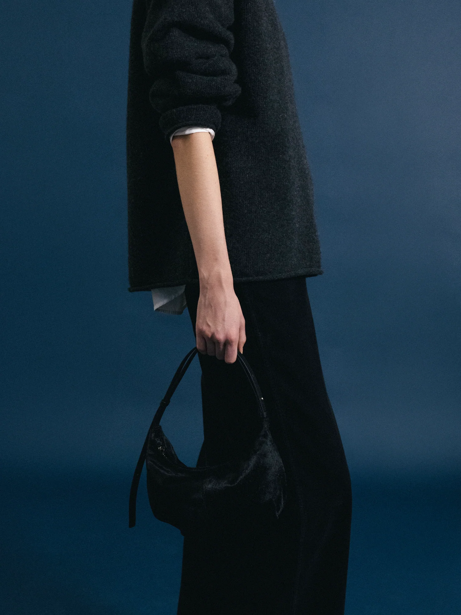 Shoulder Bag Shoulder Mini Black-Suede - Image 6