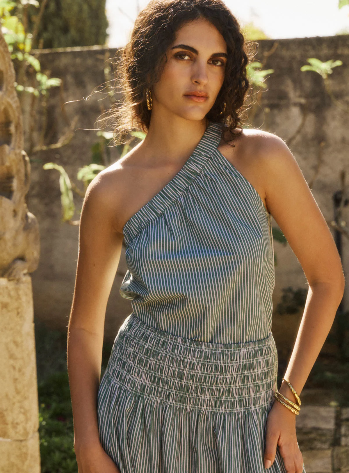 Women's Button-Down Blouse Cotton Poplin - Basilic - Image 2