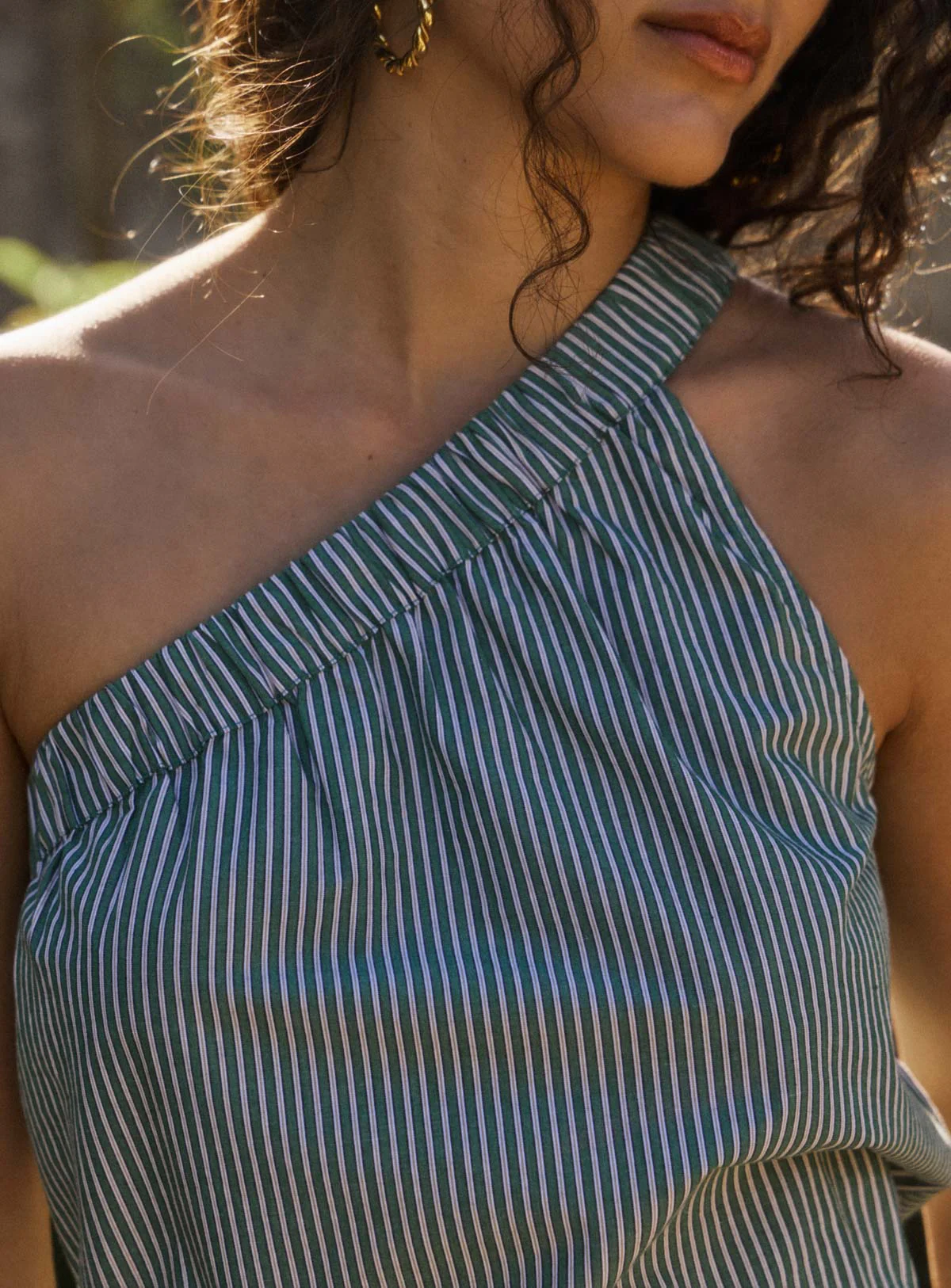 Women's Button-Down Blouse Cotton Poplin - Basilic - Image 3