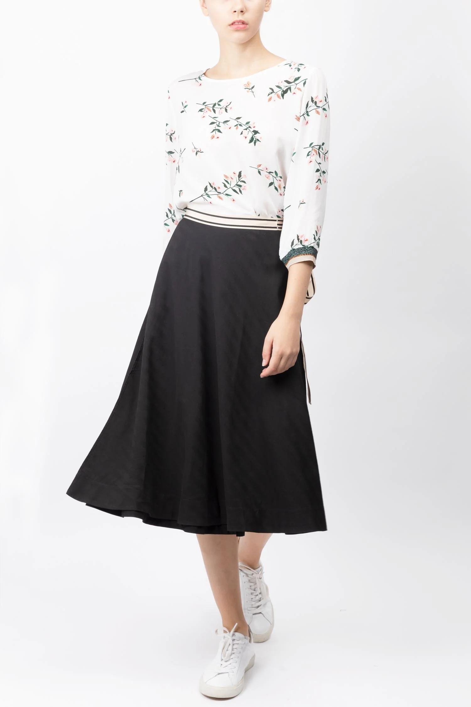 Printed Blouse With Ribbed Lurex Cuffs - Image 5