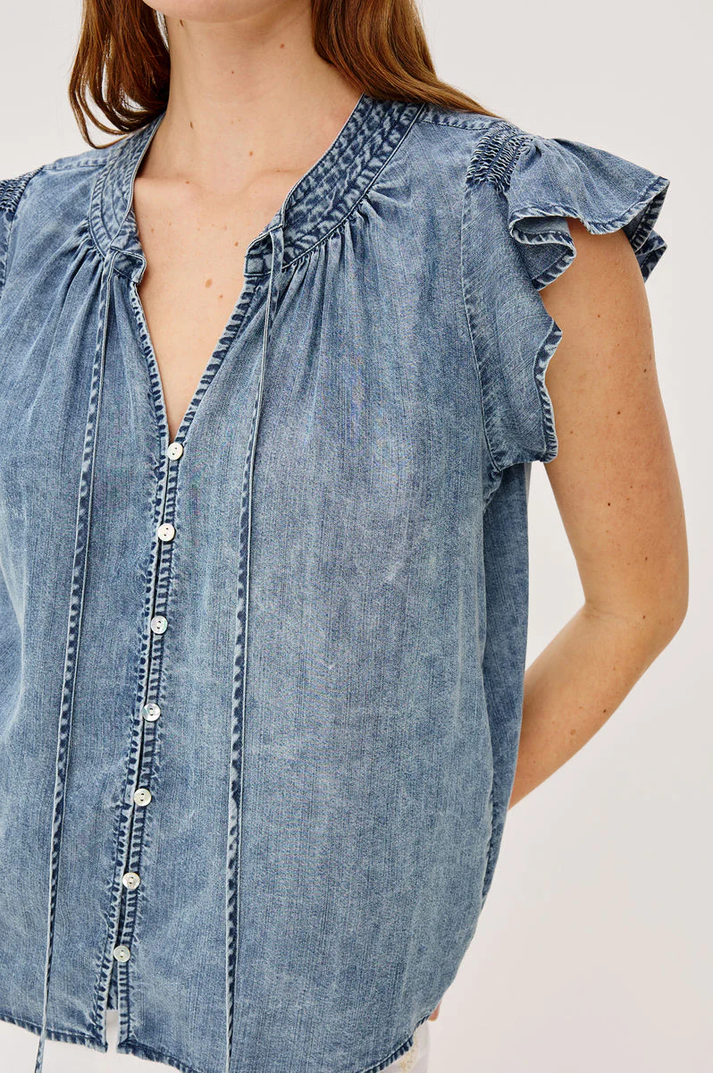 Denim Blouse Aviva 2697 Blue-Ridge - Image 3