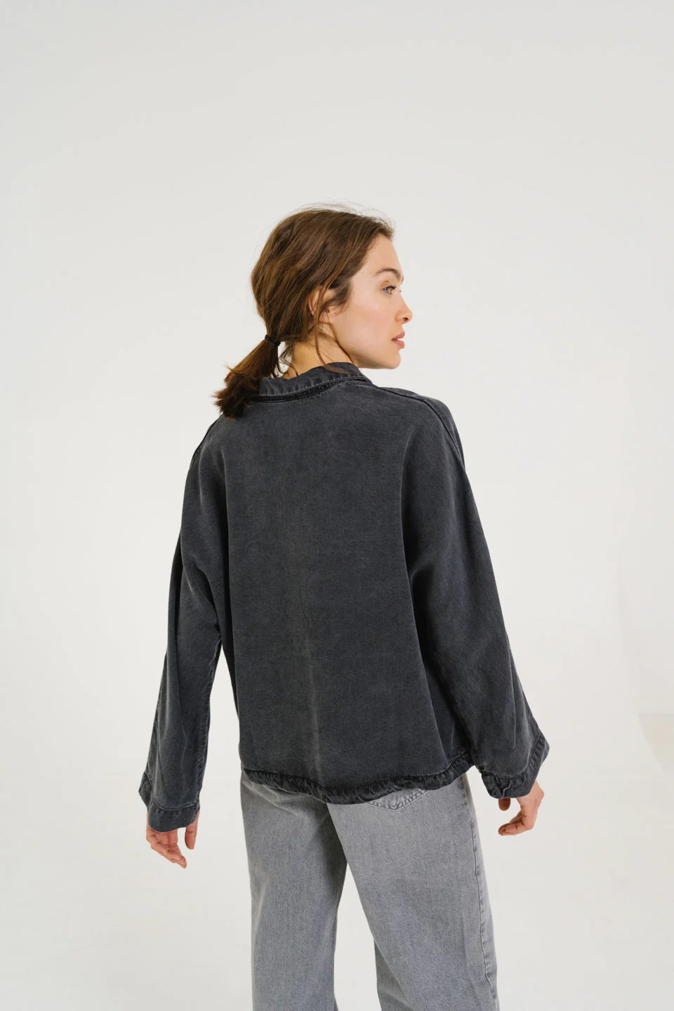 Sweatshirt Joanie Grey Noir-Denim - Image 3