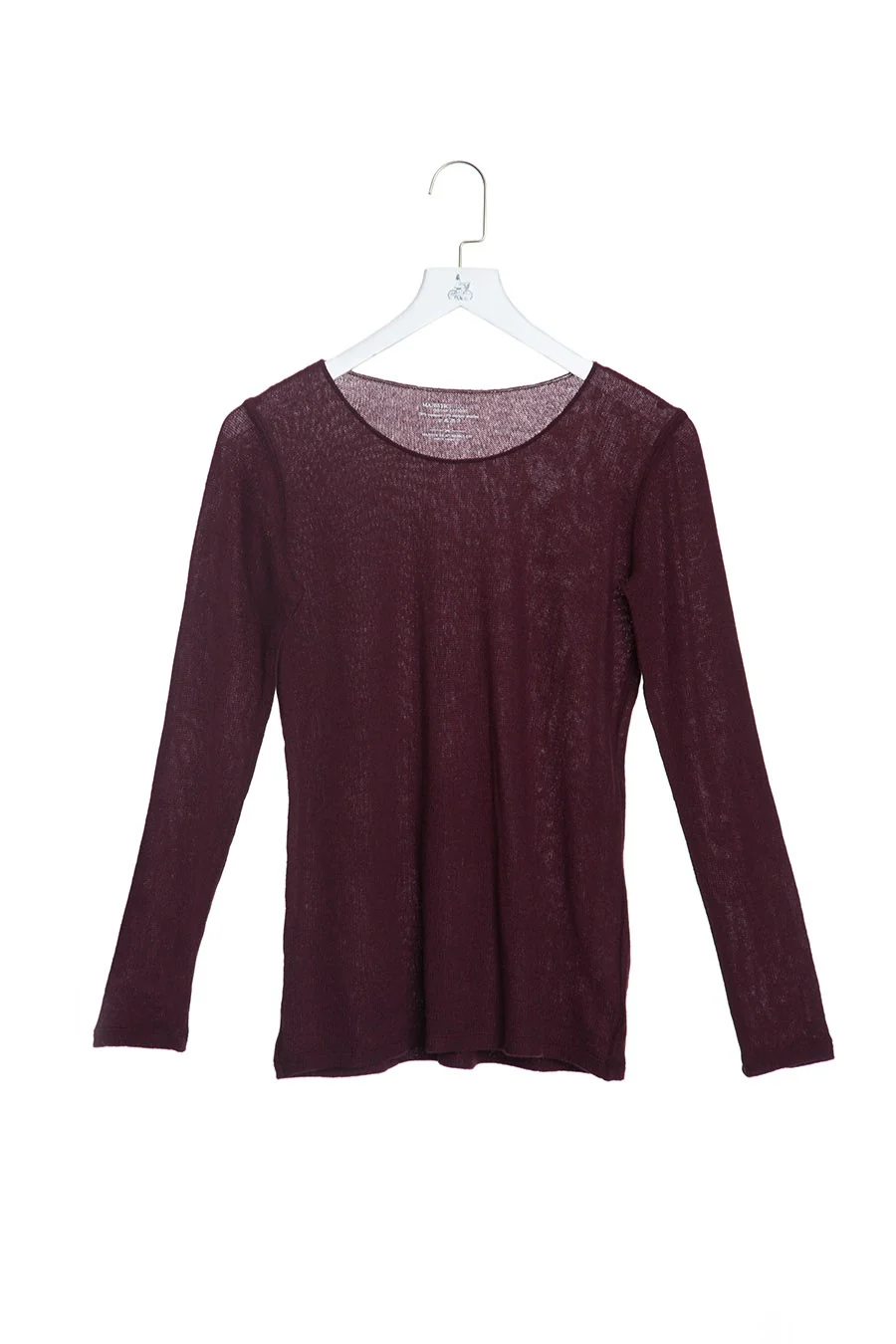 Sail Neck Long Sleeves Cashmere T-Shirt - Image 5