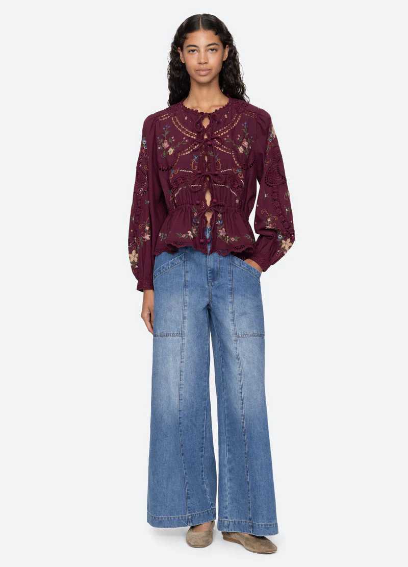 Blouse Rs26-133 Burgundy - Image 7