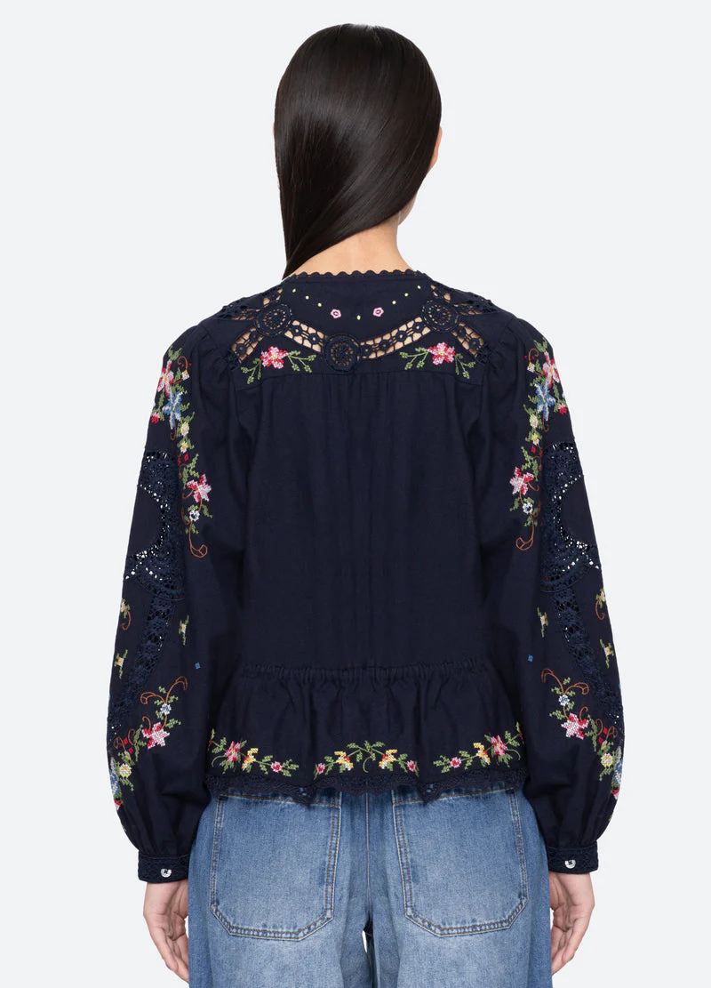 Blouse Rs26-133 Navy - Image 2