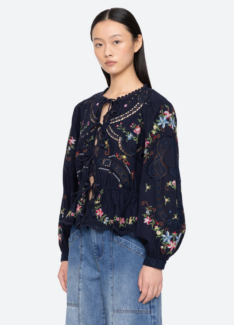 Blouse Rs26-133 Navy - Image 4