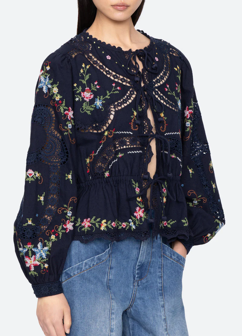 Blouse Rs26-133 Navy - Image 6