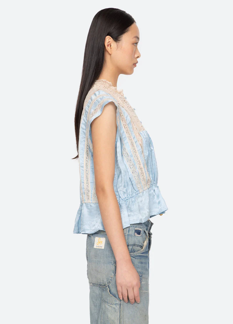 Blouse Ss26-017 Blue - Image 3