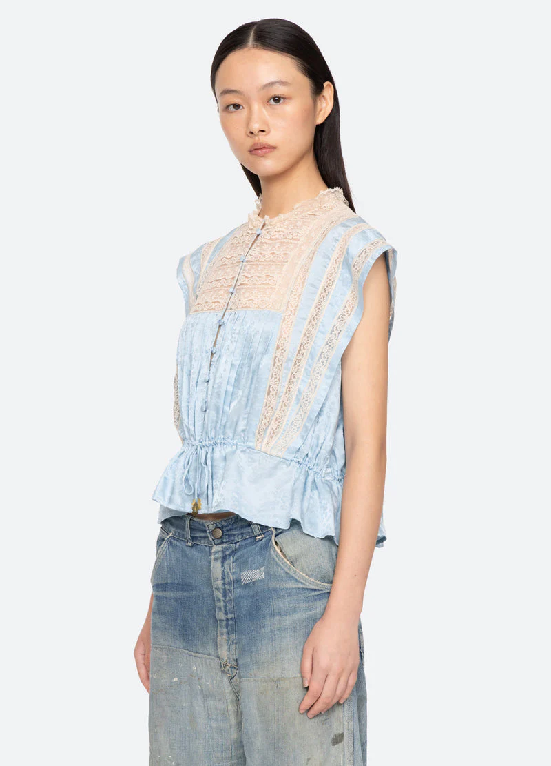 Blouse Ss26-017 Blue - Image 4