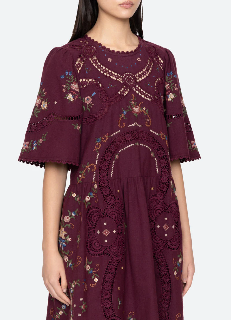 Dress Rs25-245 Burgundy - Image 6
