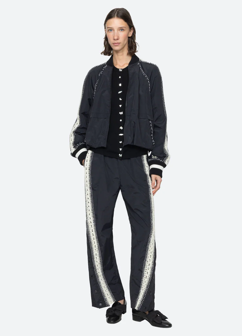 Sea New York Women's Alberta Pearl Windbreaker Pants 100% Nylon - Black - Image 7