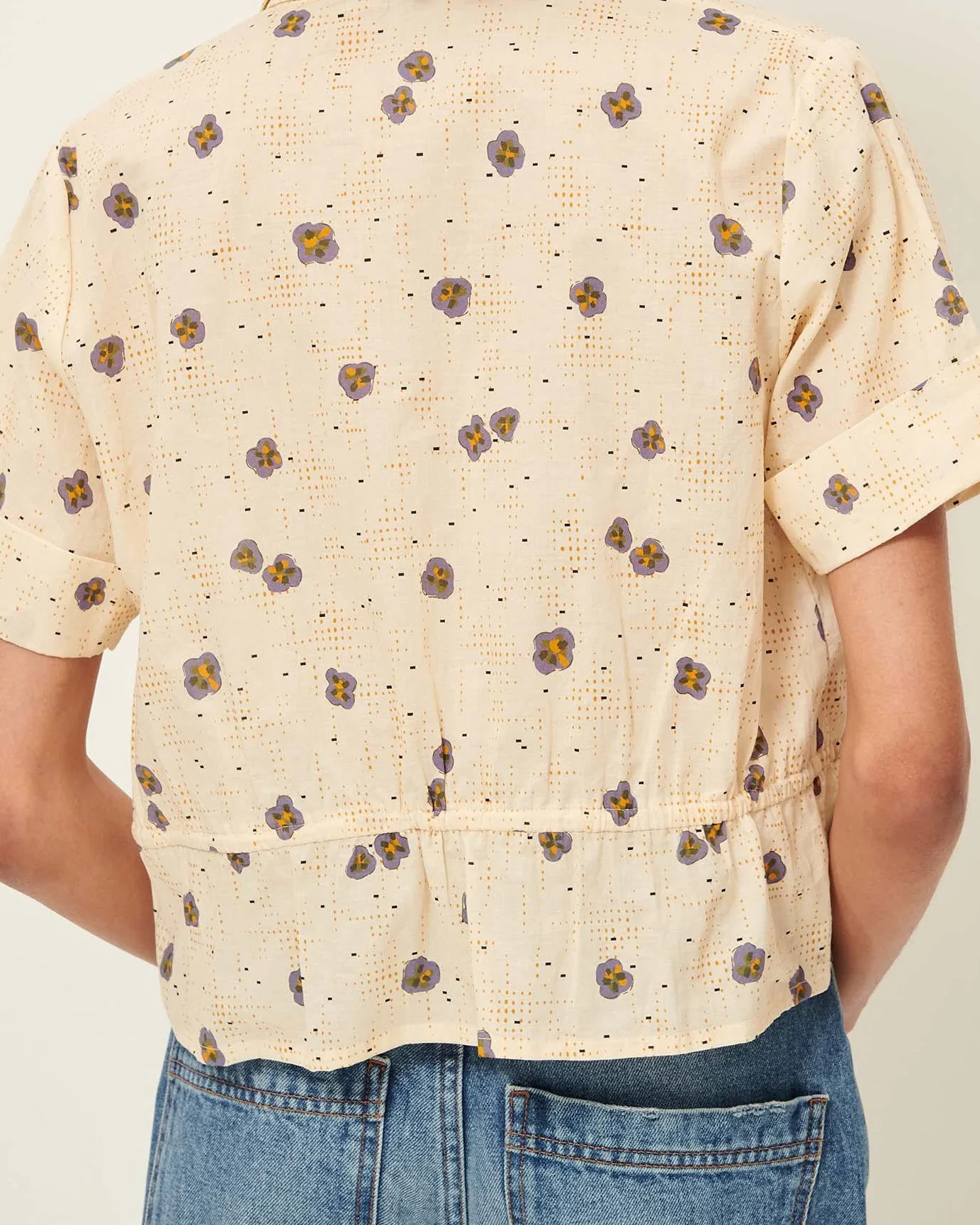 Women Button-Down Blouse Cotton Poplin - Mint Leaf Plein-Sel-Seti - Image 5