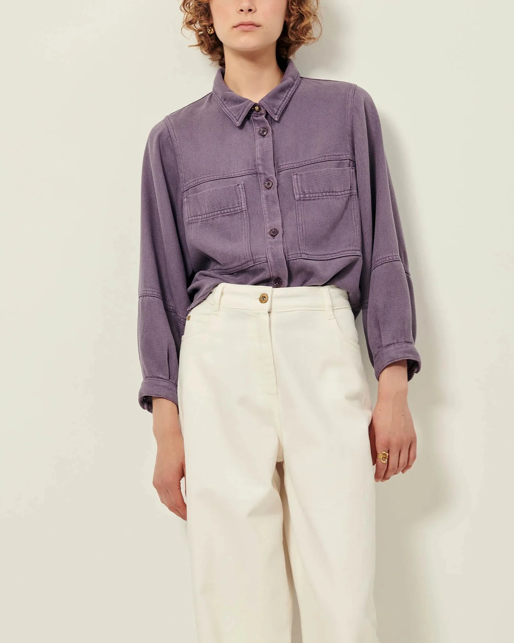 Women's Overshirt Lyocell - Stonewashed Light Denim Sweet-Storm - Image 5
