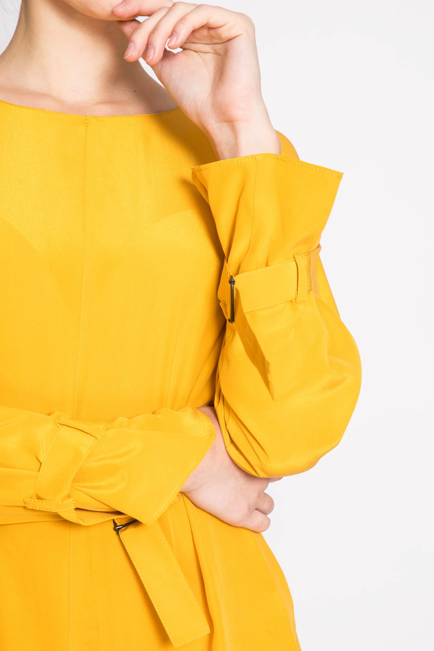 Silk Long-sleeved Float Dress - Image 6