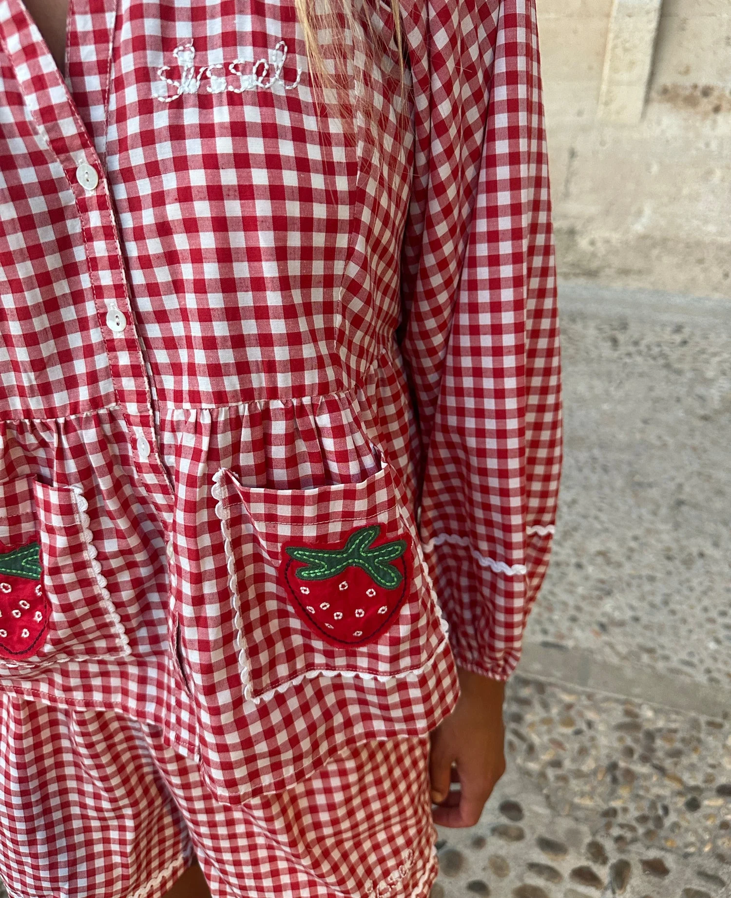 Women's Button-Down Blouse 100% Cotton Yarn-Dyed - Red-Checks - Image 7
