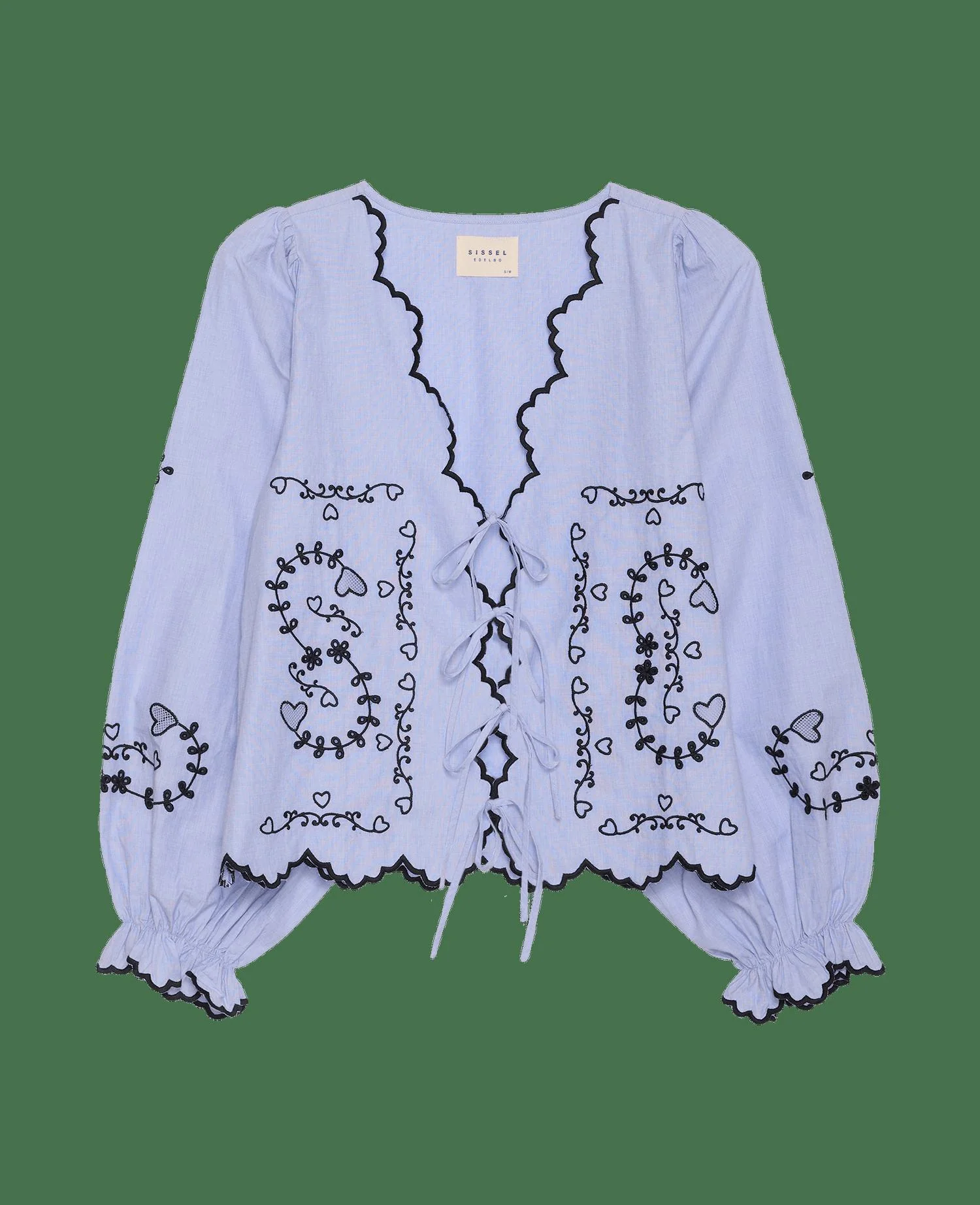Women Blouse 100% Organic Cotton Poplin - Blue-Chambray - Image 5