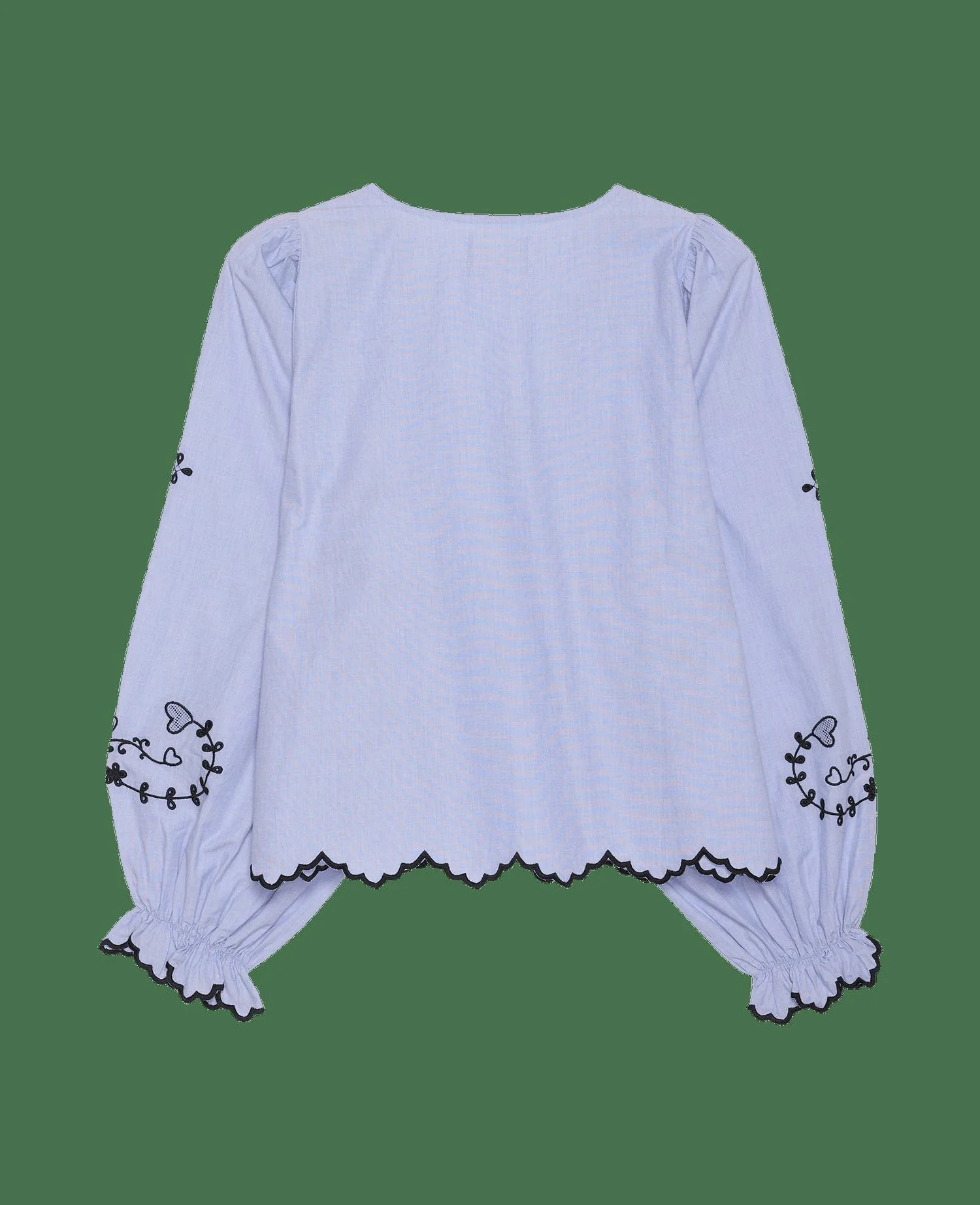 Women Blouse 100% Organic Cotton Poplin - Blue-Chambray - Image 6