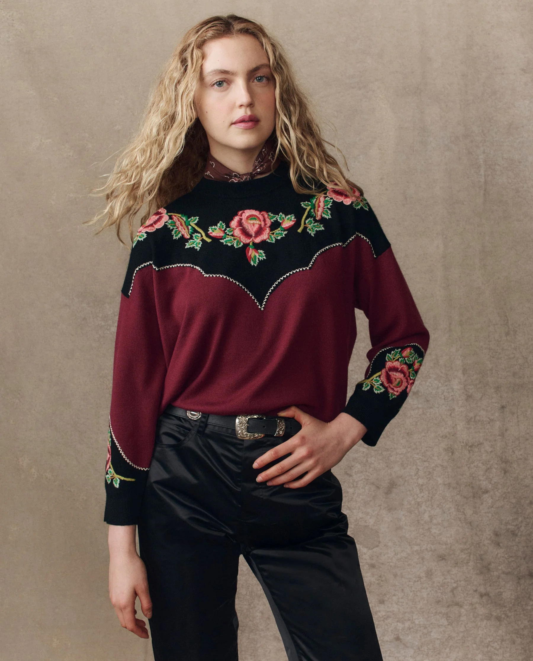 Pullover Heirloom Rose Pu Wine