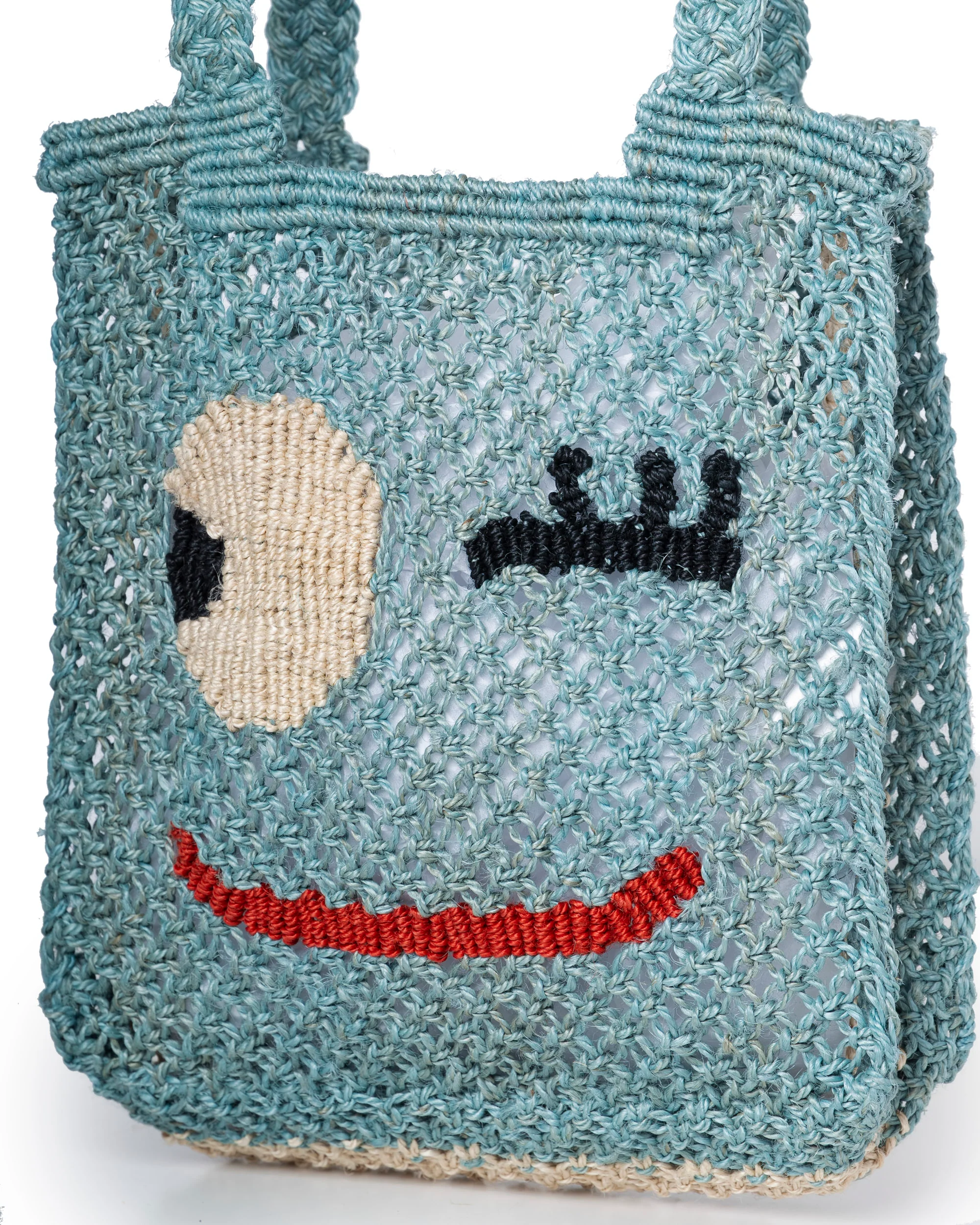 The Jacksons Cara Wink Jute Beach Bag -  Blue Sky - Image 3