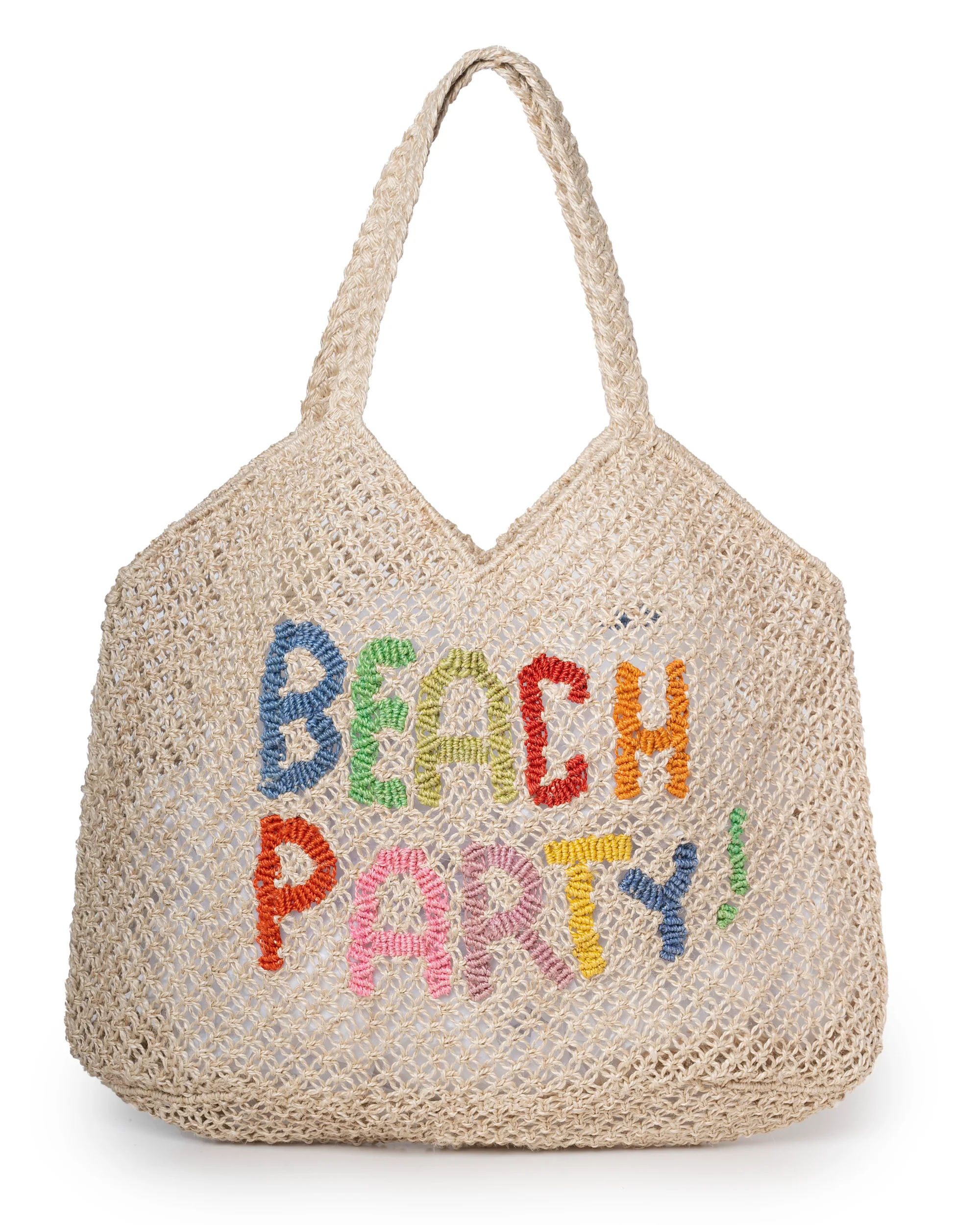 Unisex Handwoven Jute Beach Bag –  Artisan Tote Natural-Multi