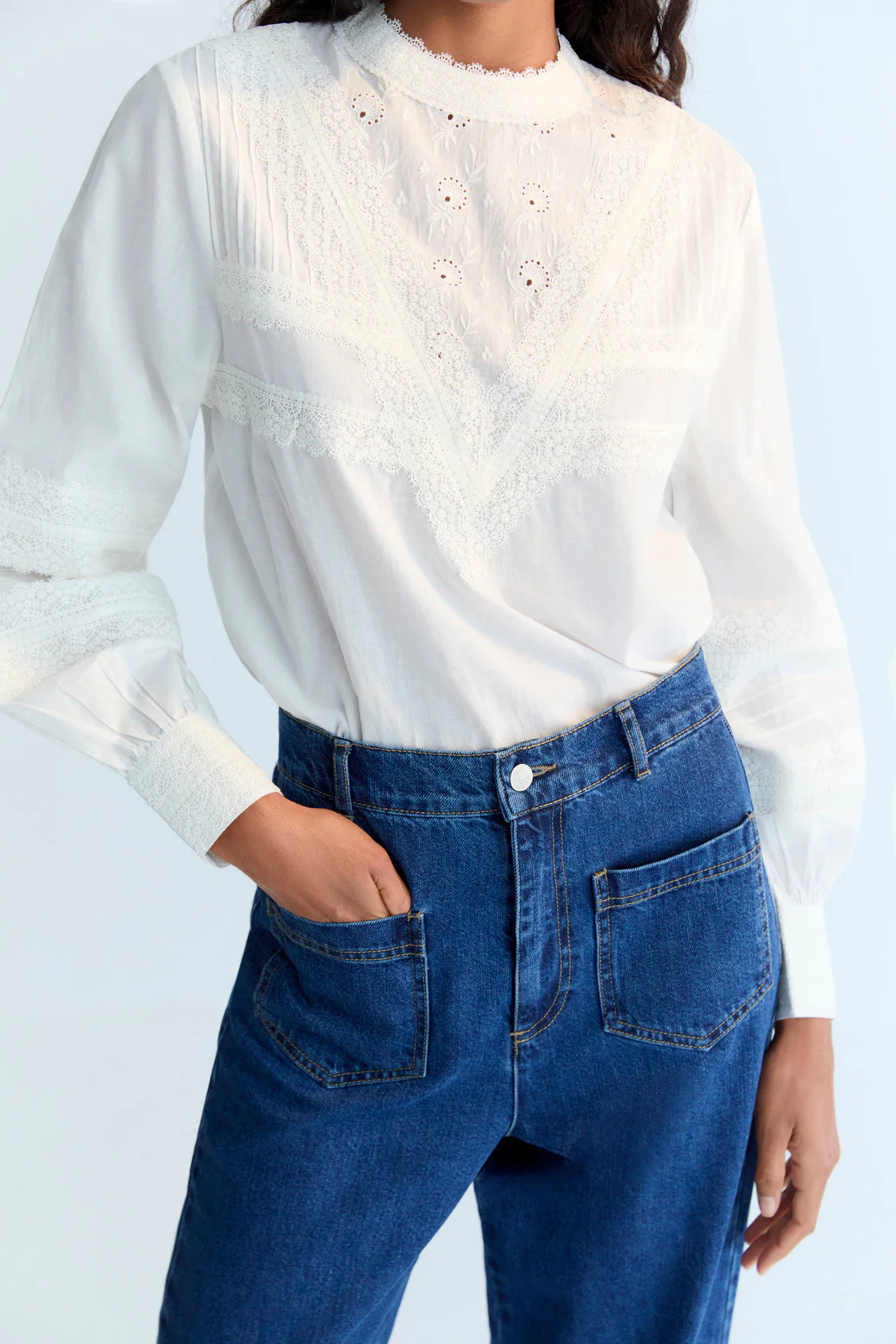 Blouse Perla Blouse Moonlight-White