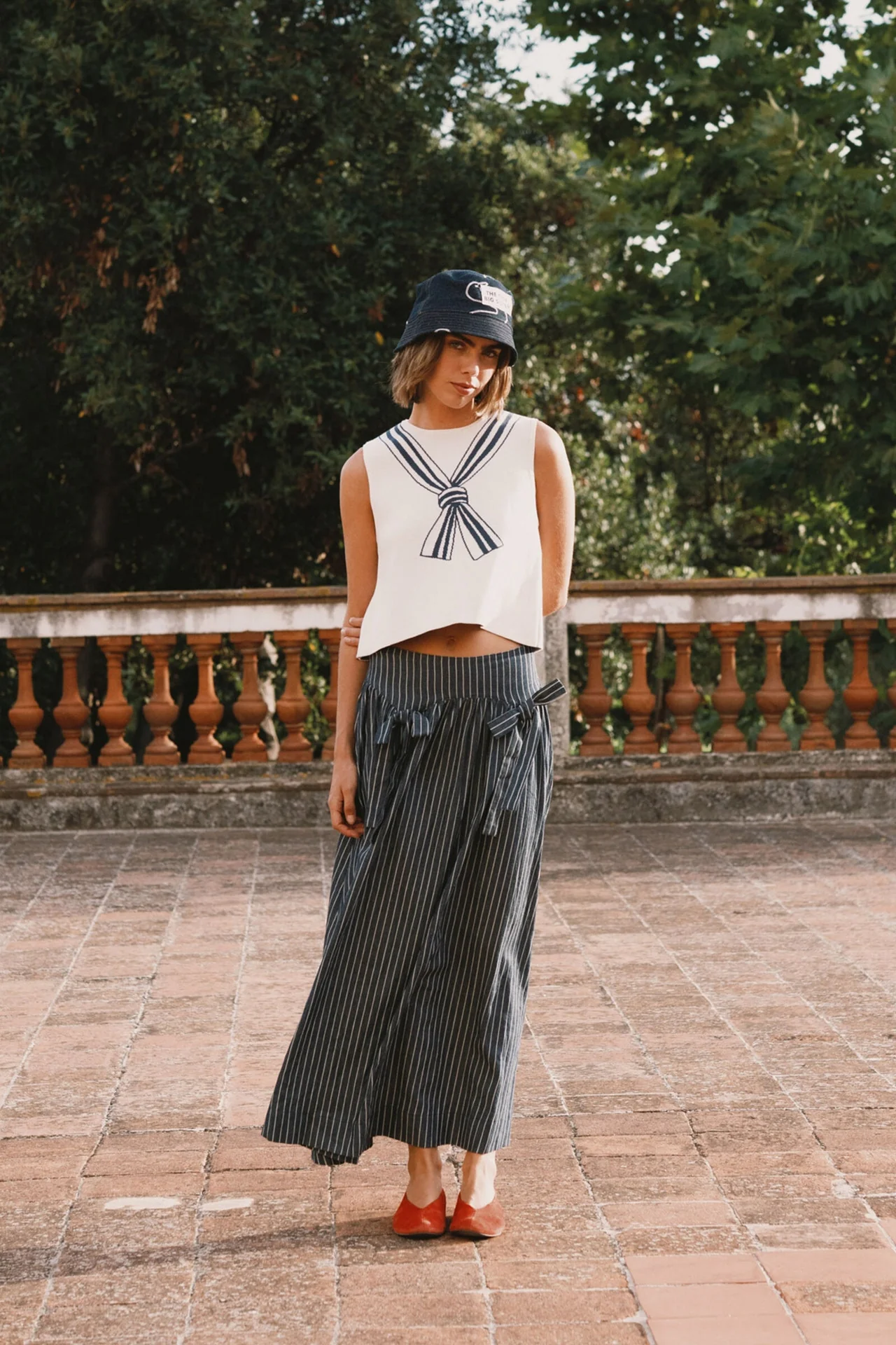 Skirt Striped Skirt Light-Navy - Image 2