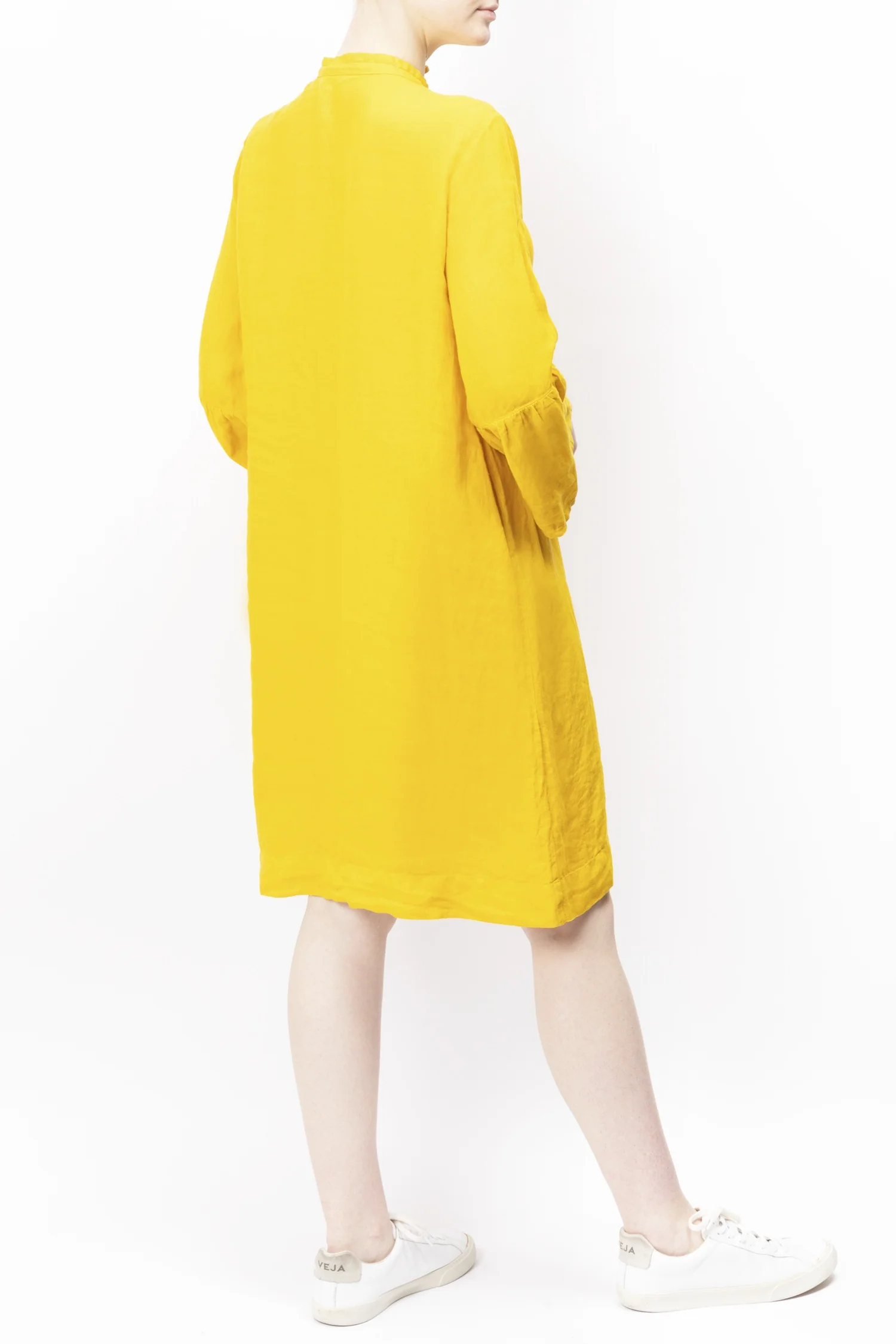 Tie Neck Linen Dress - Image 3