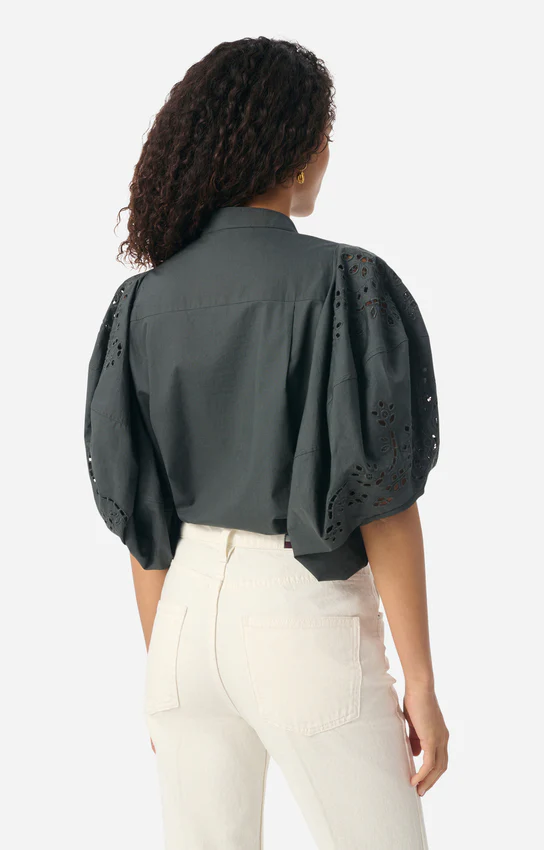 Women's Button-Down Blouse 100 Percent Cotton Poplin - Orage - Image 5