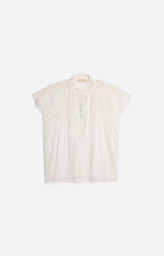 Women Button-Down Blouse 100 Percent Cotton Poplin - White Blanc - Image 2