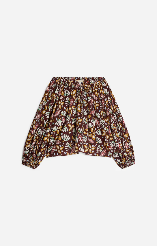 Women's Blouse Lightweight 100% Cotton Poplin - Marron - Image 2