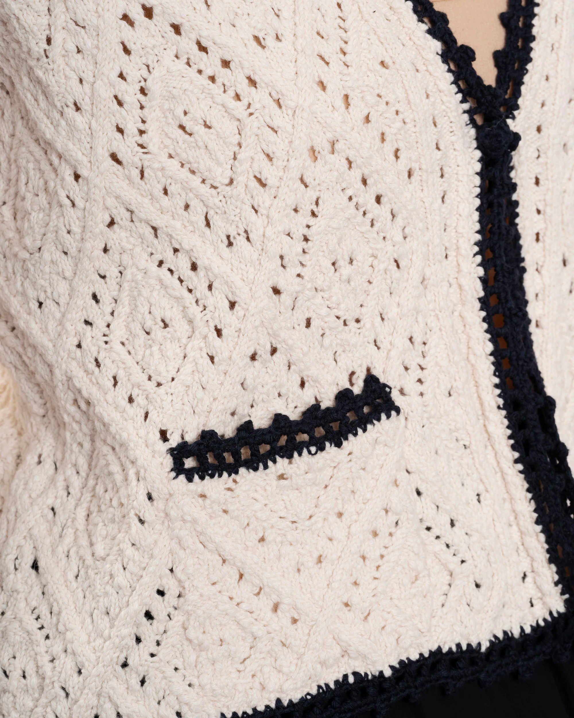 Cardigan 5evc10-v03851 Ecru-Marine - Image 4