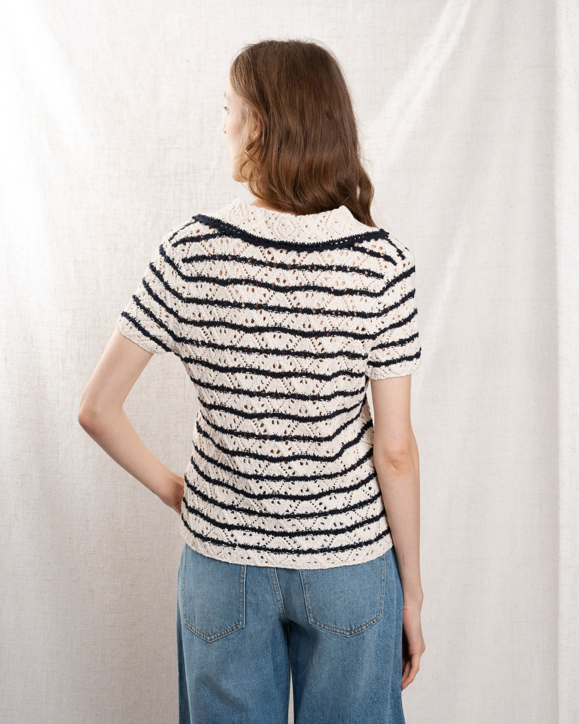 Pullover 5evc10-v15852 Ecru-Marine - Image 2