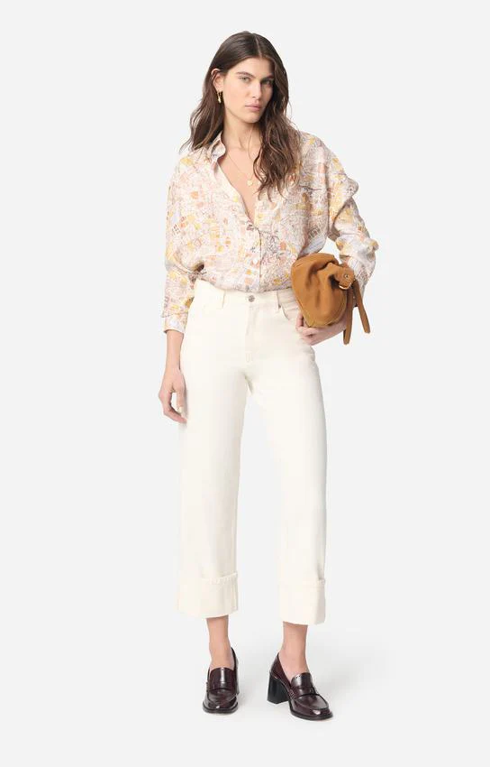 Vanessa Bruno Women's Carte de Paris Print Blouse in Flowing Viscose - Miel - Image 4