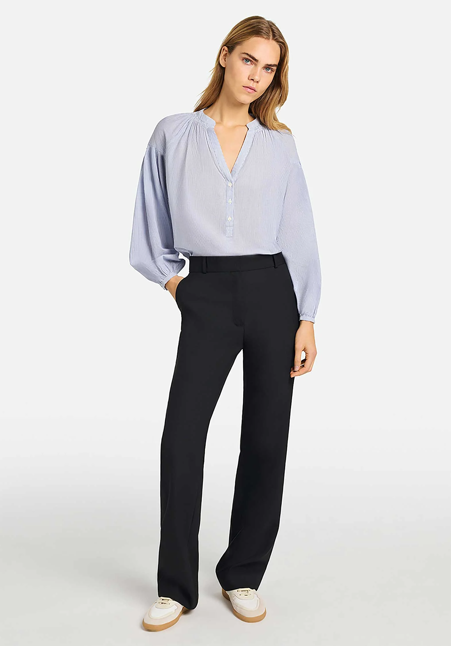 Blouse 1eva94-v09117 Blanc-Bleu - Image 2