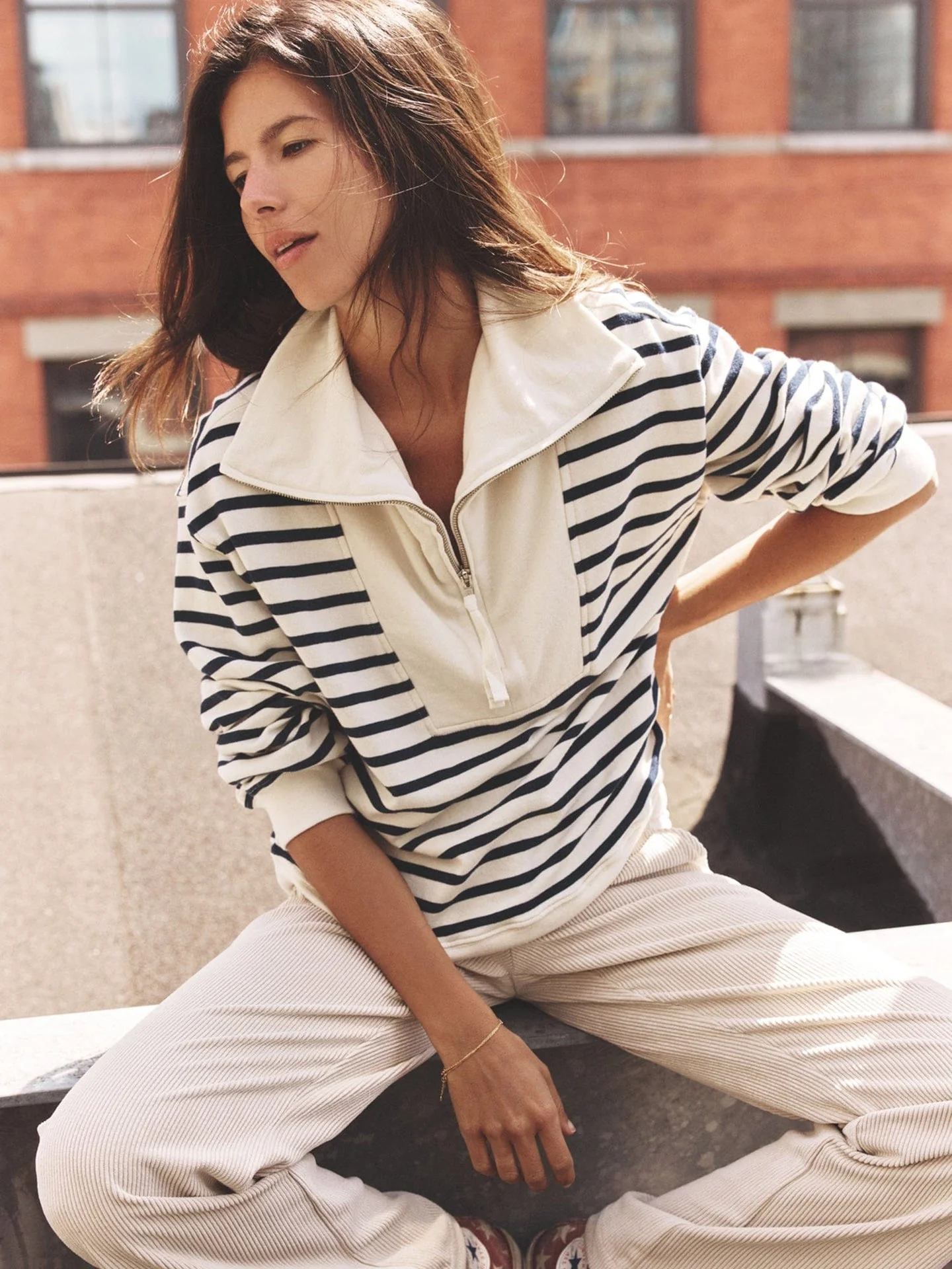 Sweatshirt Kat Sweatshirt Natural-Stripe - Image 2
