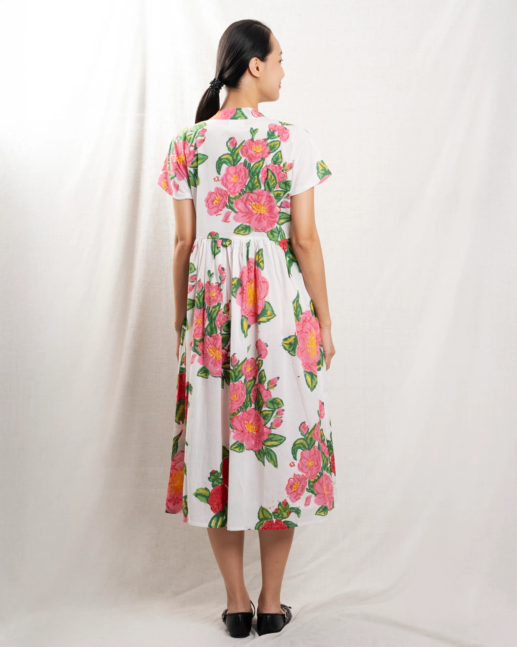Women's Dress Premium Cotton Poplin -  Blush Camelia - Image 2