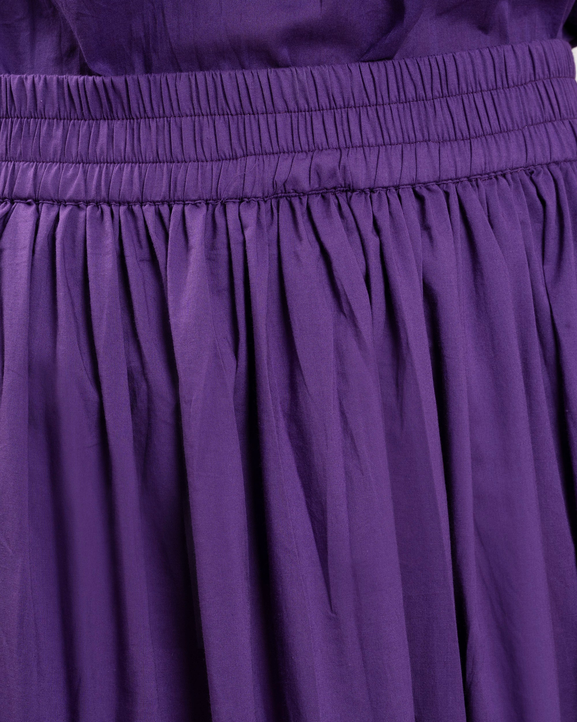 Women's Skirt Cotton-Blend Twill With Stretch - Lilac Lilla - Image 5